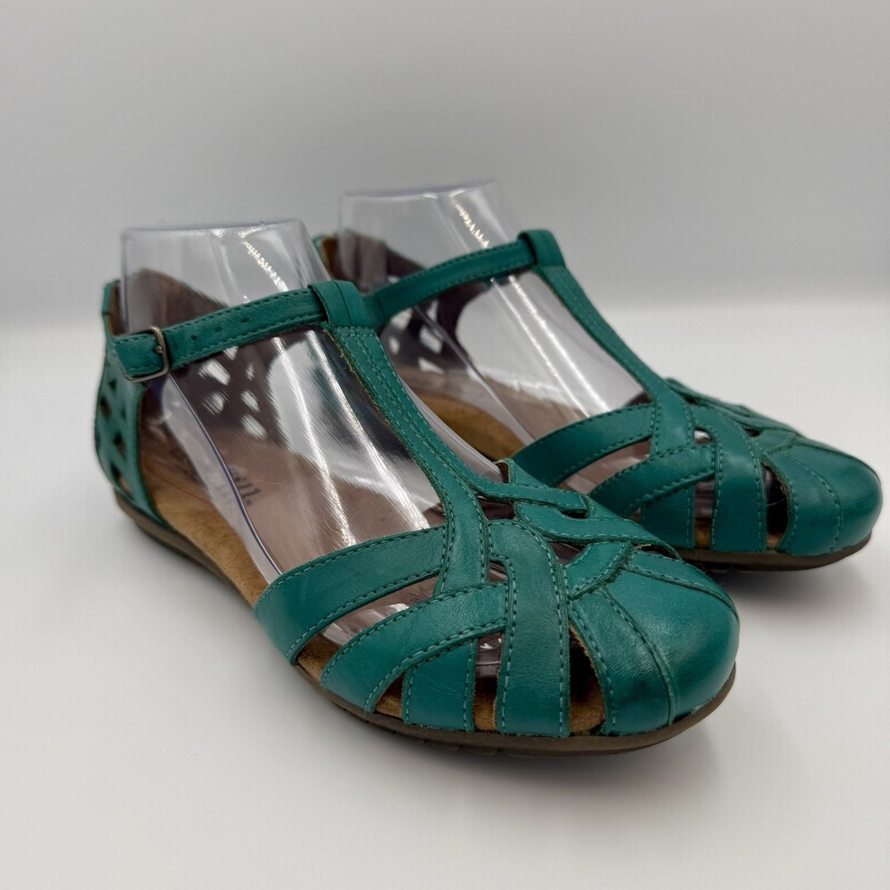 Cobb Hill by New Balance Sandal Womens 6.5 Teal T Strap Buckle Shoe Closed Toe